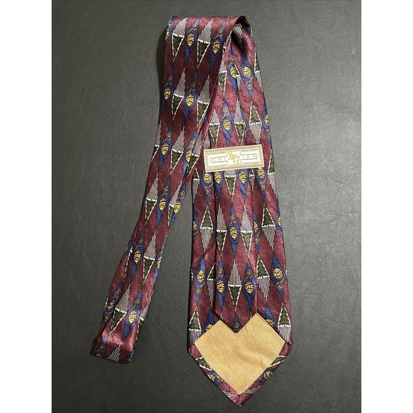 Men's Neck Tie XYZ Silk L58" W4" Red Blue - Picture 3 of 3